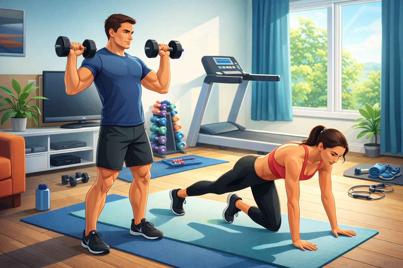 Evde. Kas kütlesi ve cardio